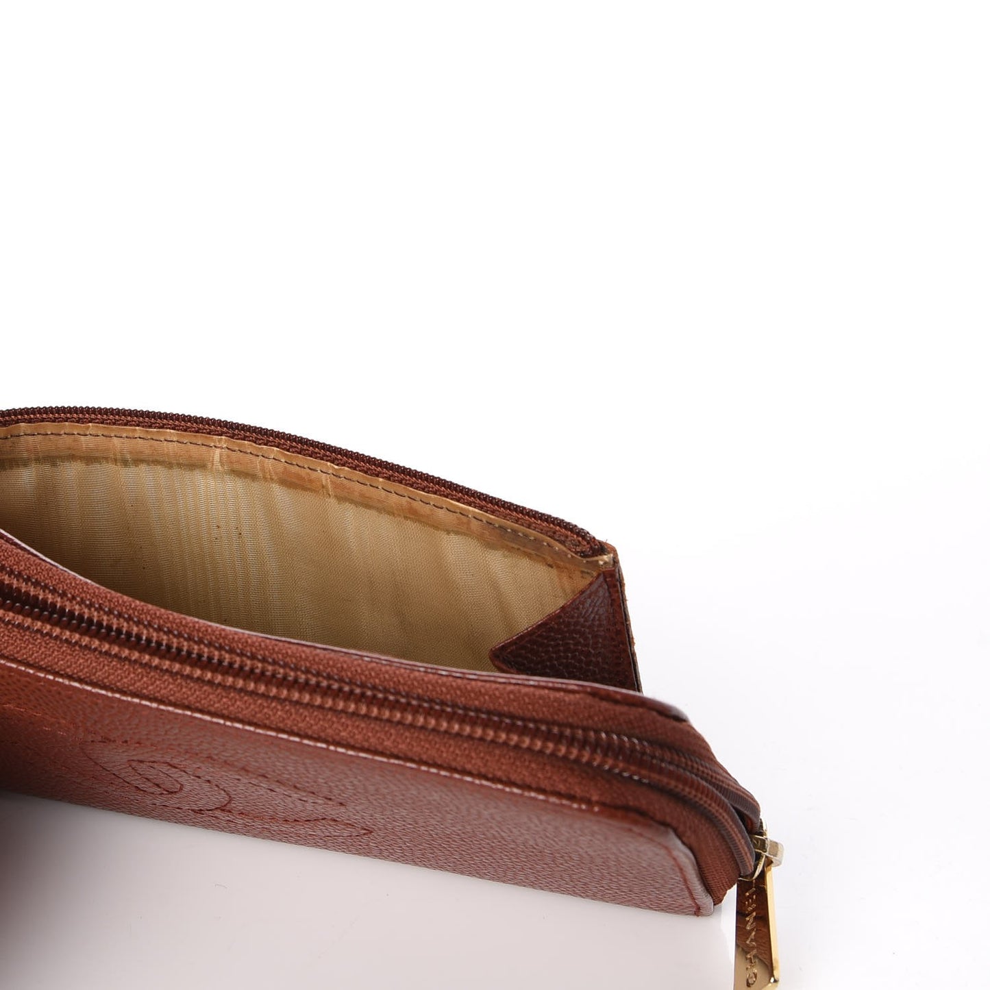 Caviar Large Timeless CC Gusset Zip Around Wallet Brown