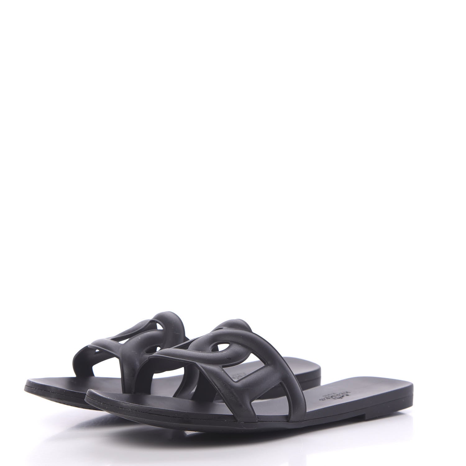 Hermes Rubber Aloha Sandals 39 Black 3 of 12