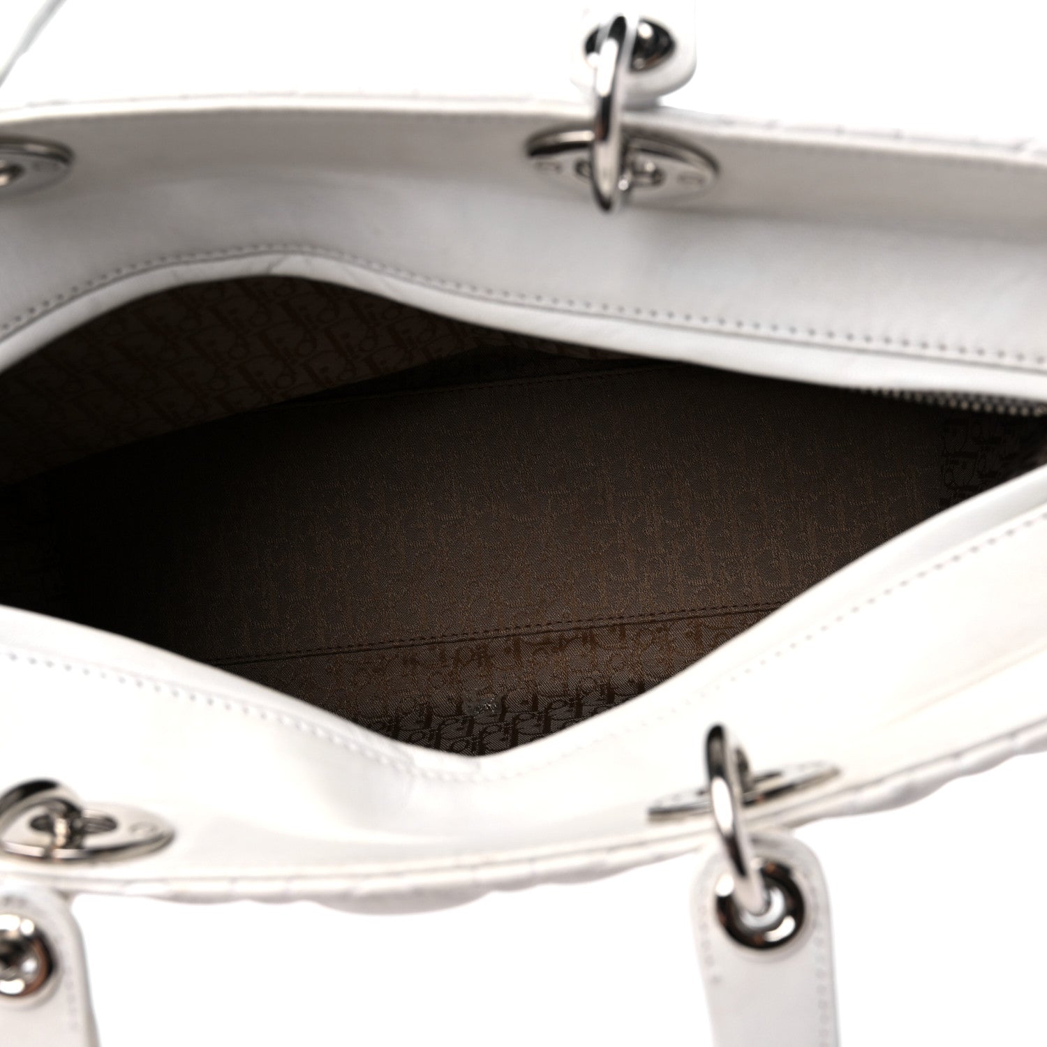 Christian Dior Lambskin Cannage Large Lady Dior White 5 of 12