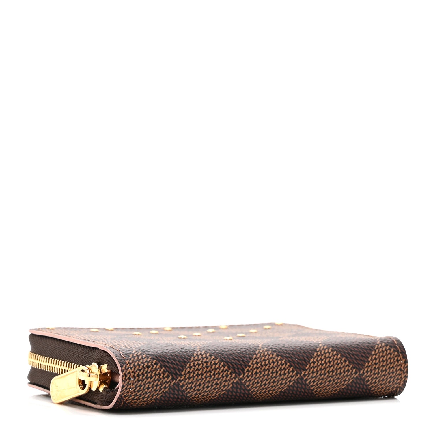 Louis Vuitton Damier Ebene Studded Zippy Coin Purse Rose Ballerine 4 of 8