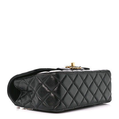 Chanel Lambskin Quilted Mini Strass On Top Flap Black 4 of 12