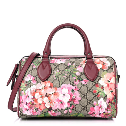 Gucci GG Supreme Monogram Blooms Small Boston Beige Multicolor Dry Rose 1 of 13