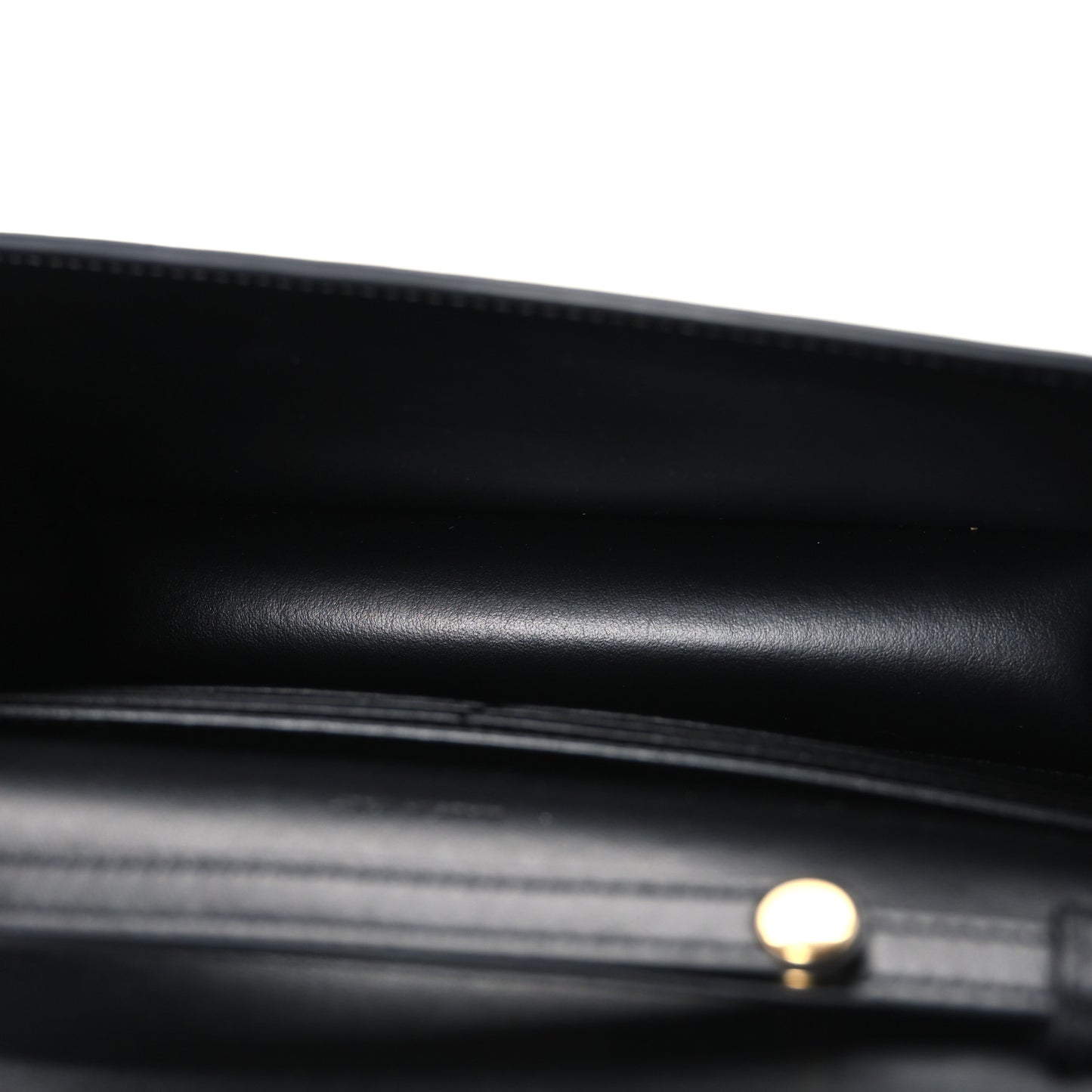 Shiny Calfskin Triomphe Margo Wallet on Chain Black