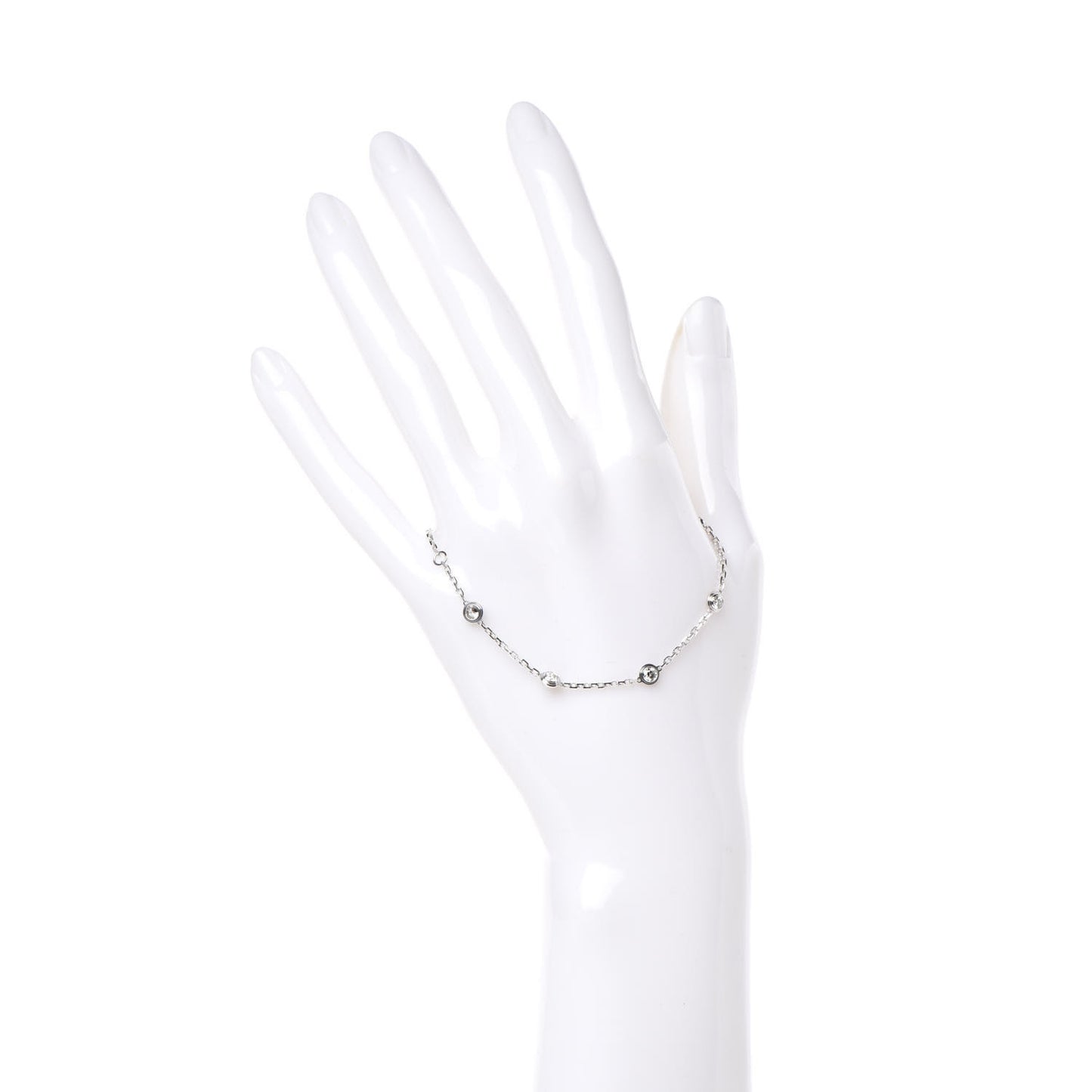 18K White Gold 7 Diamond D'Amour Station Bracelet