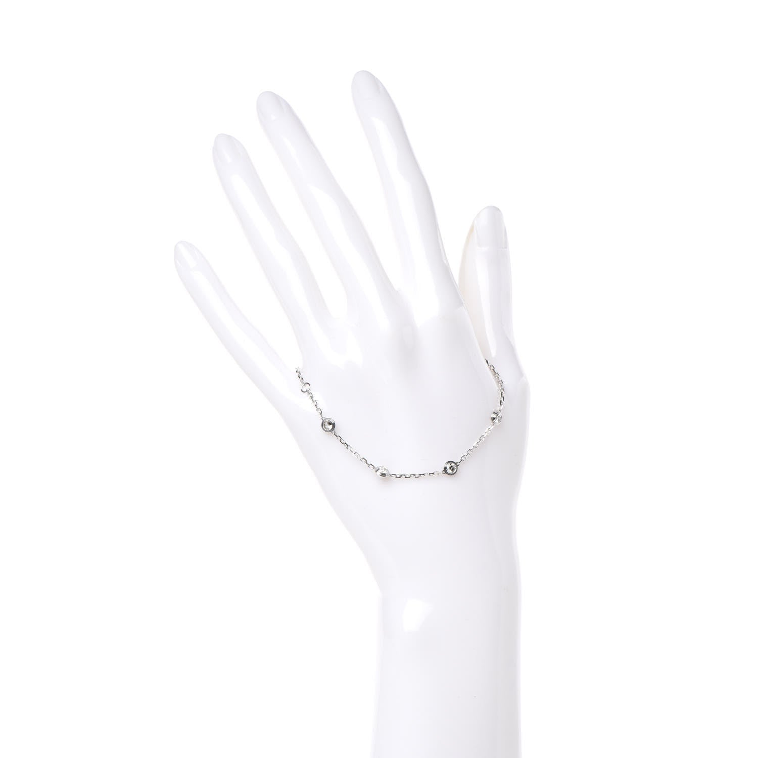 Cartier 18K White Gold 7 Diamond D'Amour Station Bracelet 2 of 4