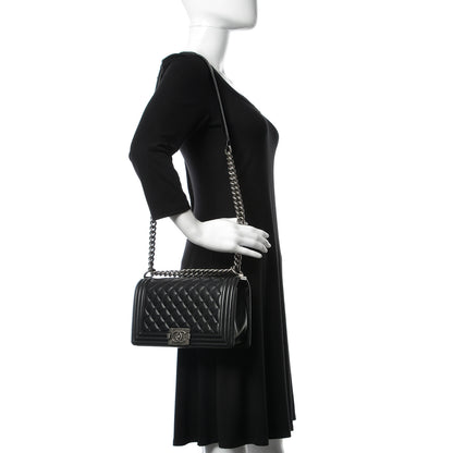 Chanel Lambskin Quilted Medium Boy Flap Black 2 of 10