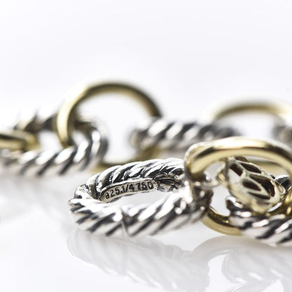 David Yurman Sterling Silver 18K Yellow Gold 10mm Medium Oval Link Bracelet 4 of 4