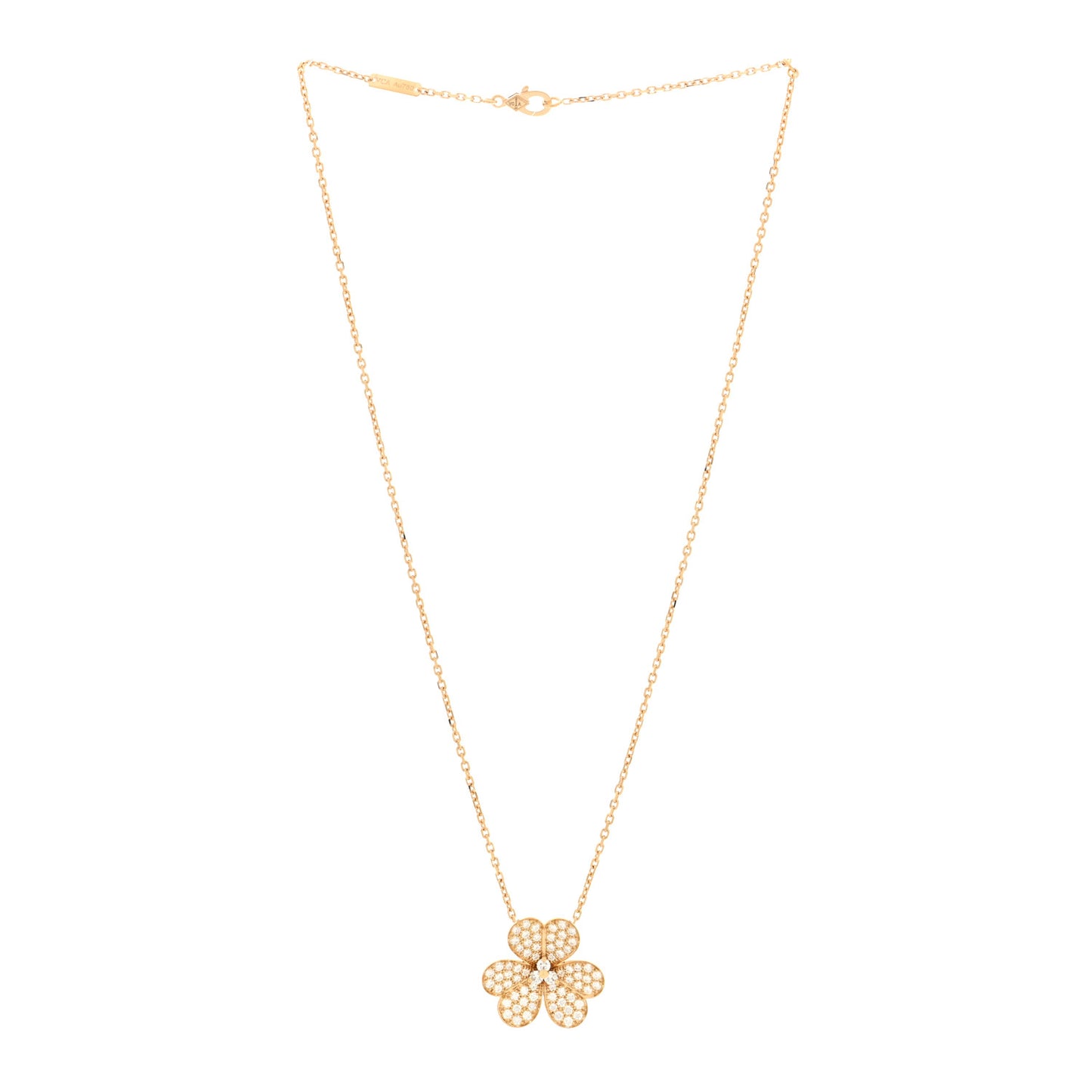 18K Yellow Gold Diamond Large Frivole Pendant Pave Necklace