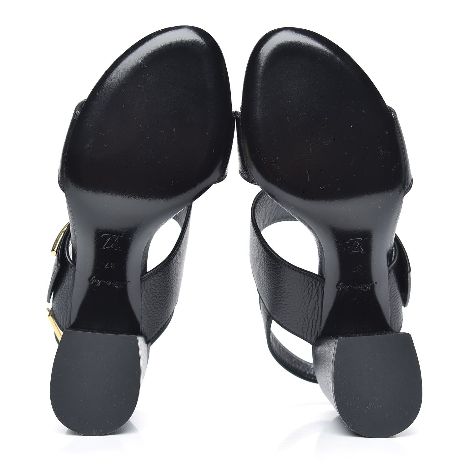 Louis Vuitton Grained Calfskin Horizon Sandals 37 Black 5 of 7