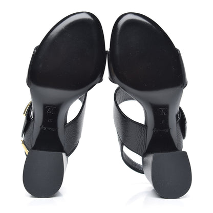 Louis Vuitton Grained Calfskin Horizon Sandals 37 Black 5 of 7