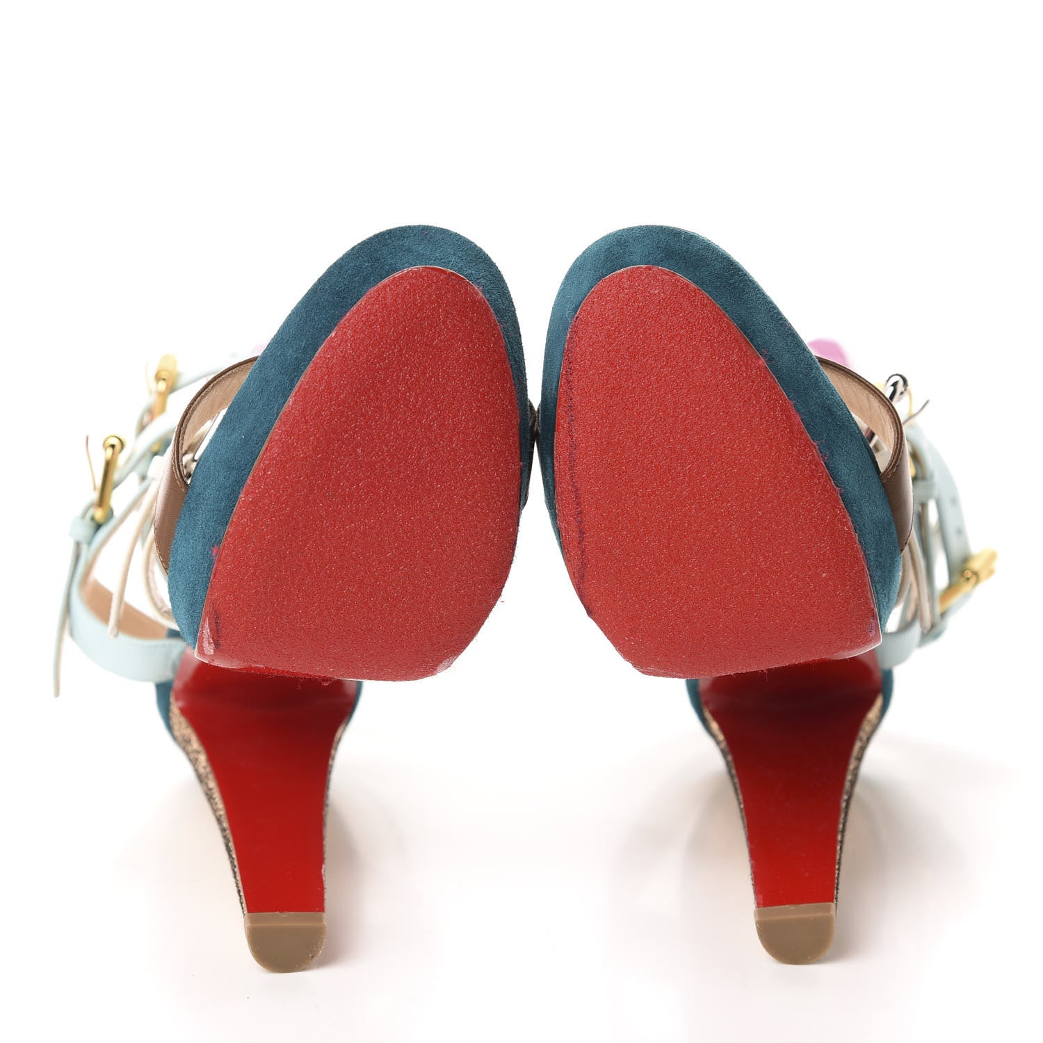 Christian Louboutin Patent Suede Glitter Rocknbuckle 140 Sandals 36.5 Version Dolly 6 of 9
