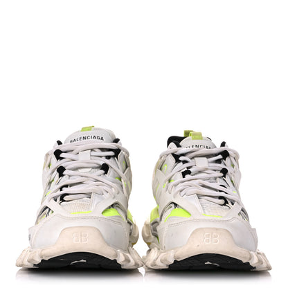 Balenciaga Mesh Nylon Worn Out Effect Womens Track Sneakers 41 White Fluo Yellow 2 of 9