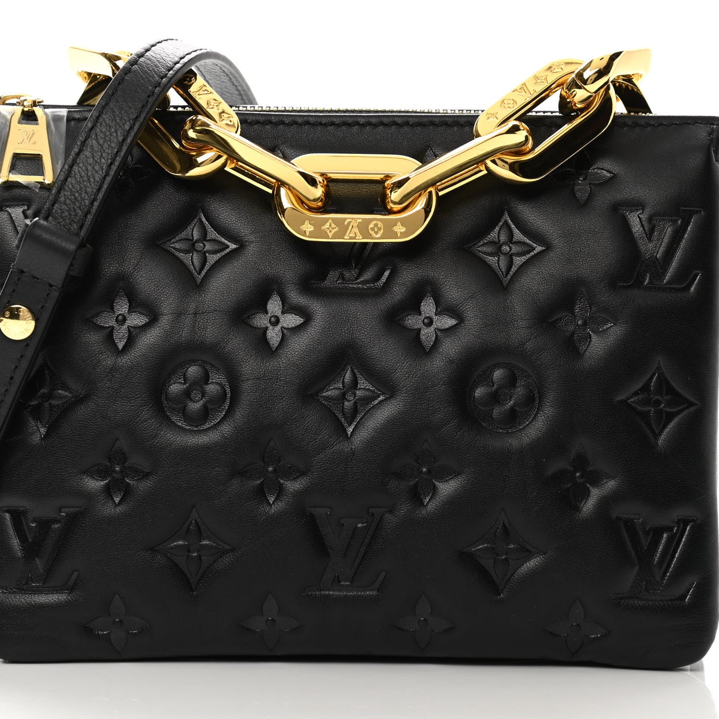 Lambskin Embossed Monogram Coussin BB Black