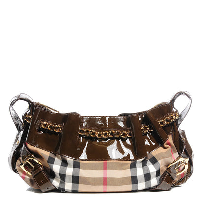 Burberry House Check Patent Margaret Bag Brown 1 of 7