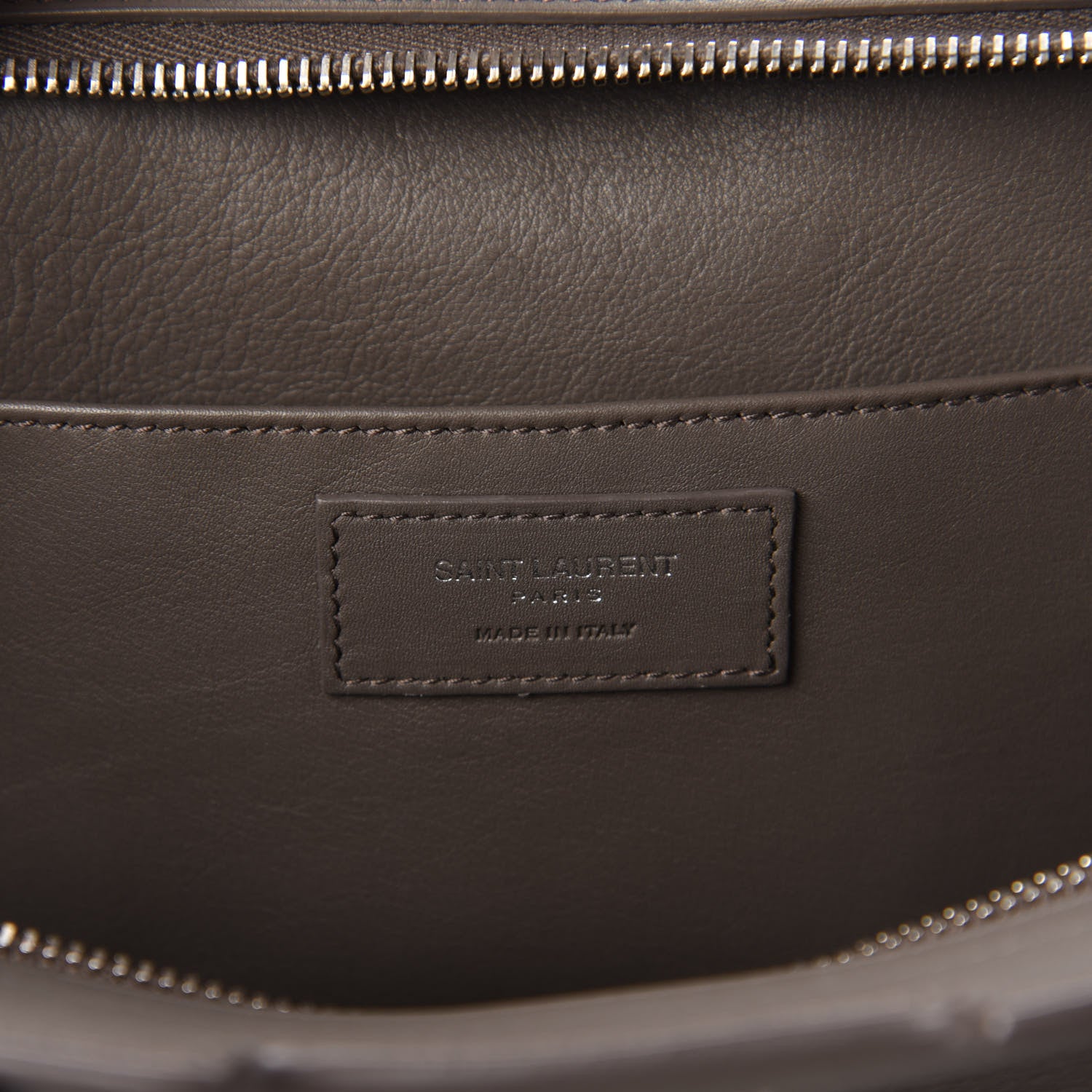 Saint Laurent Calfskin Crocodile Embossed Small Monogram Downtown Cabas Earth 8 of 9