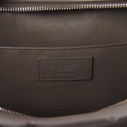 Saint Laurent Calfskin Crocodile Embossed Small Monogram Downtown Cabas Earth 8 of 9