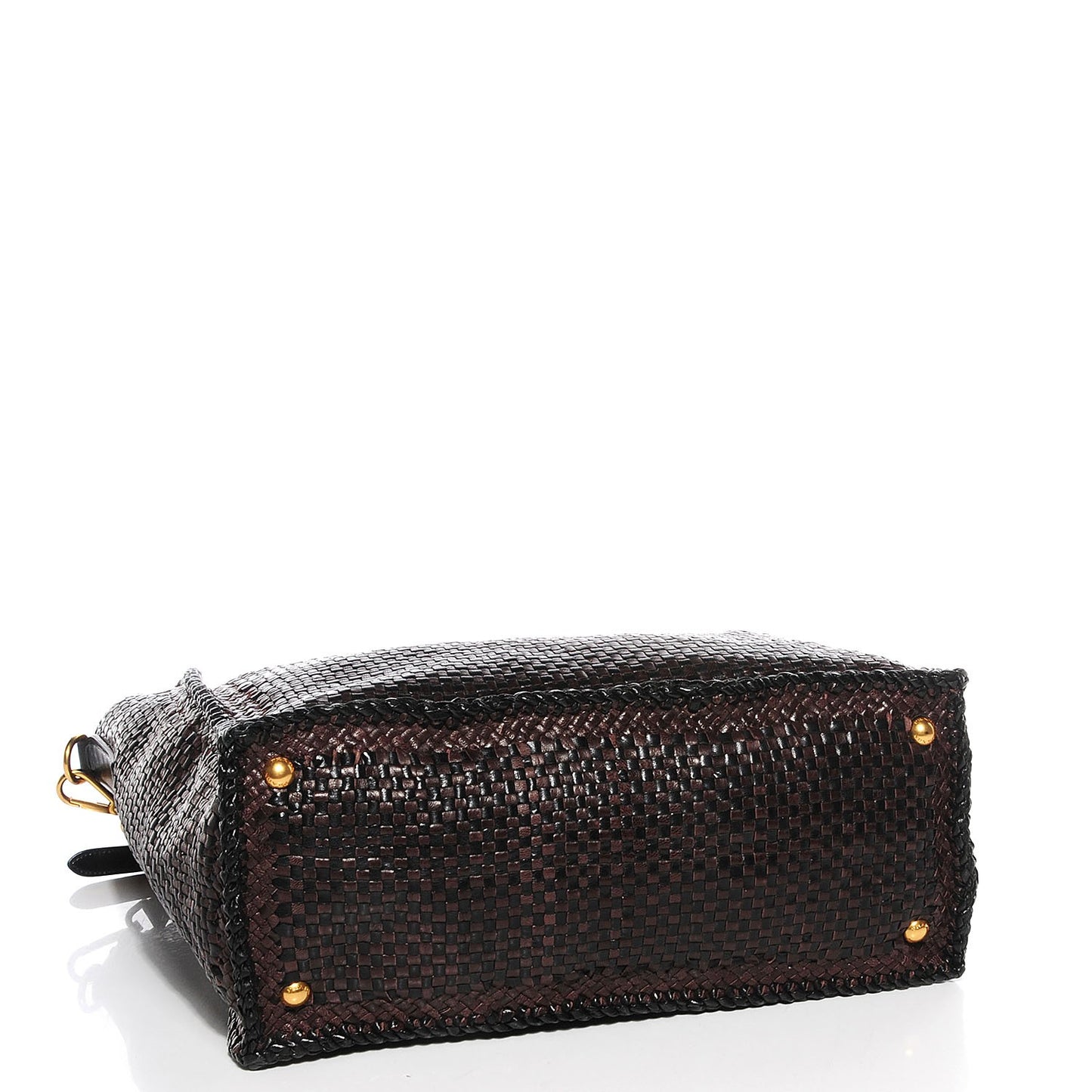 Goatskin Woven Large Tote Moro Black