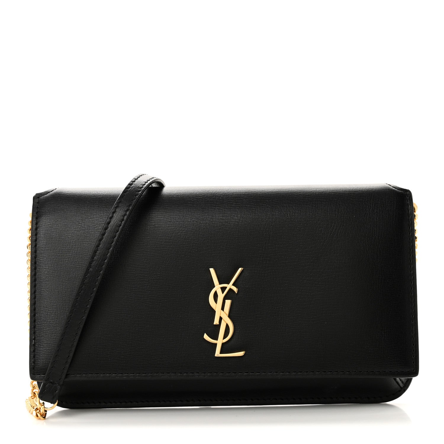 Saint Laurent Smooth Calfskin Monogram Phone Holder Crossbody Black 1 of 10