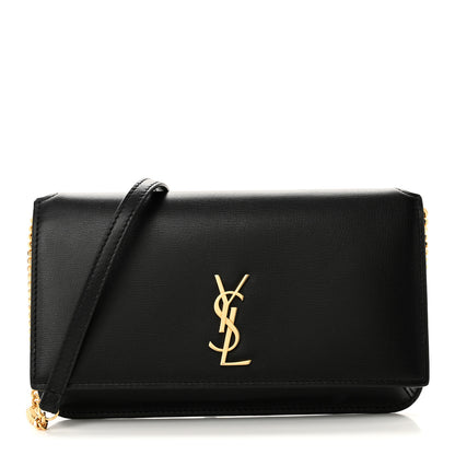 Saint Laurent Smooth Calfskin Monogram Phone Holder Crossbody Black 1 of 10
