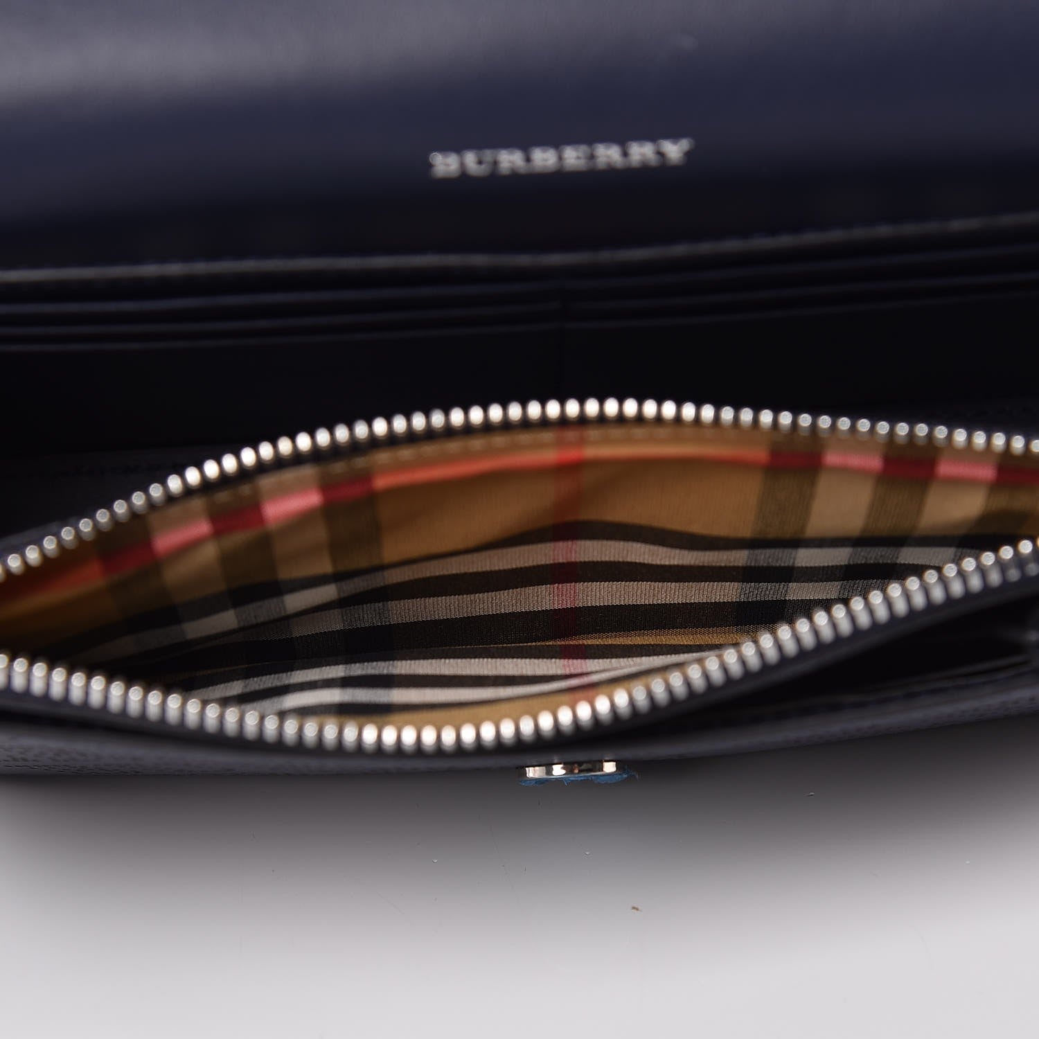 Burberry Calfskin Perforated Logo Hampshire Crossbody Navy 7 of 9
