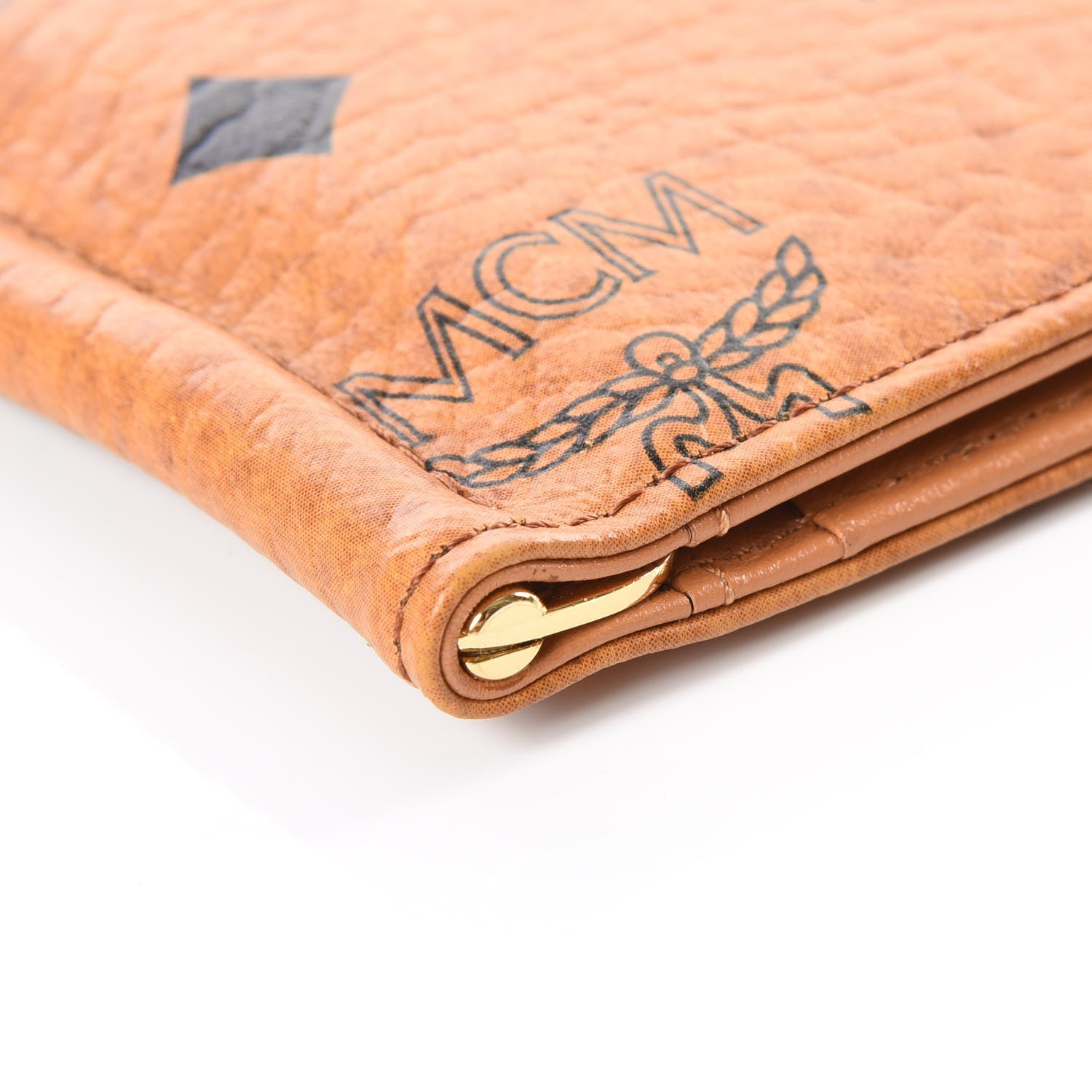 MCM Visetos Heritage Bi-Fold Money Clip Wallet Cognac 5 of 11