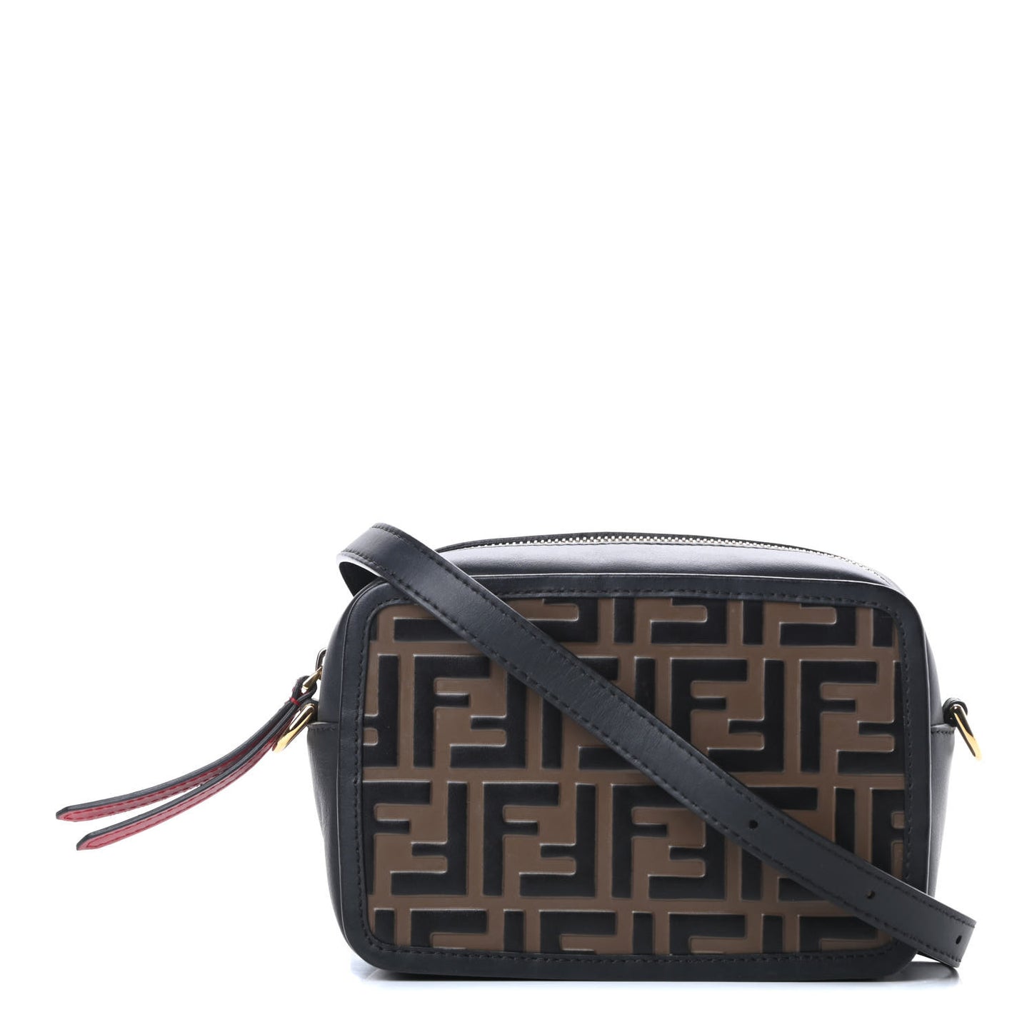 Vitello Century Bi-Color FF 1974 Embossed Mini Camera Case Maya Black