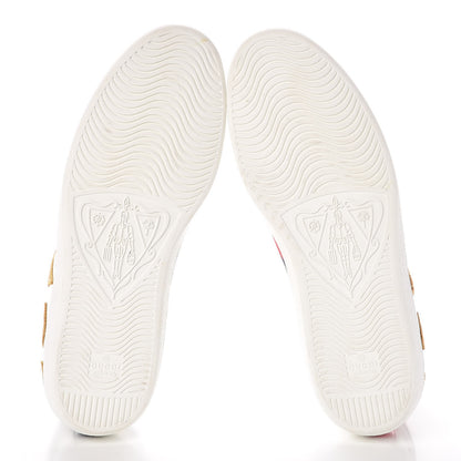 Gucci Calfskin Nappa Web LOVED Embroidered Mens Ace High Top Sneakers 10 White Red Flame Notte 5 of 11