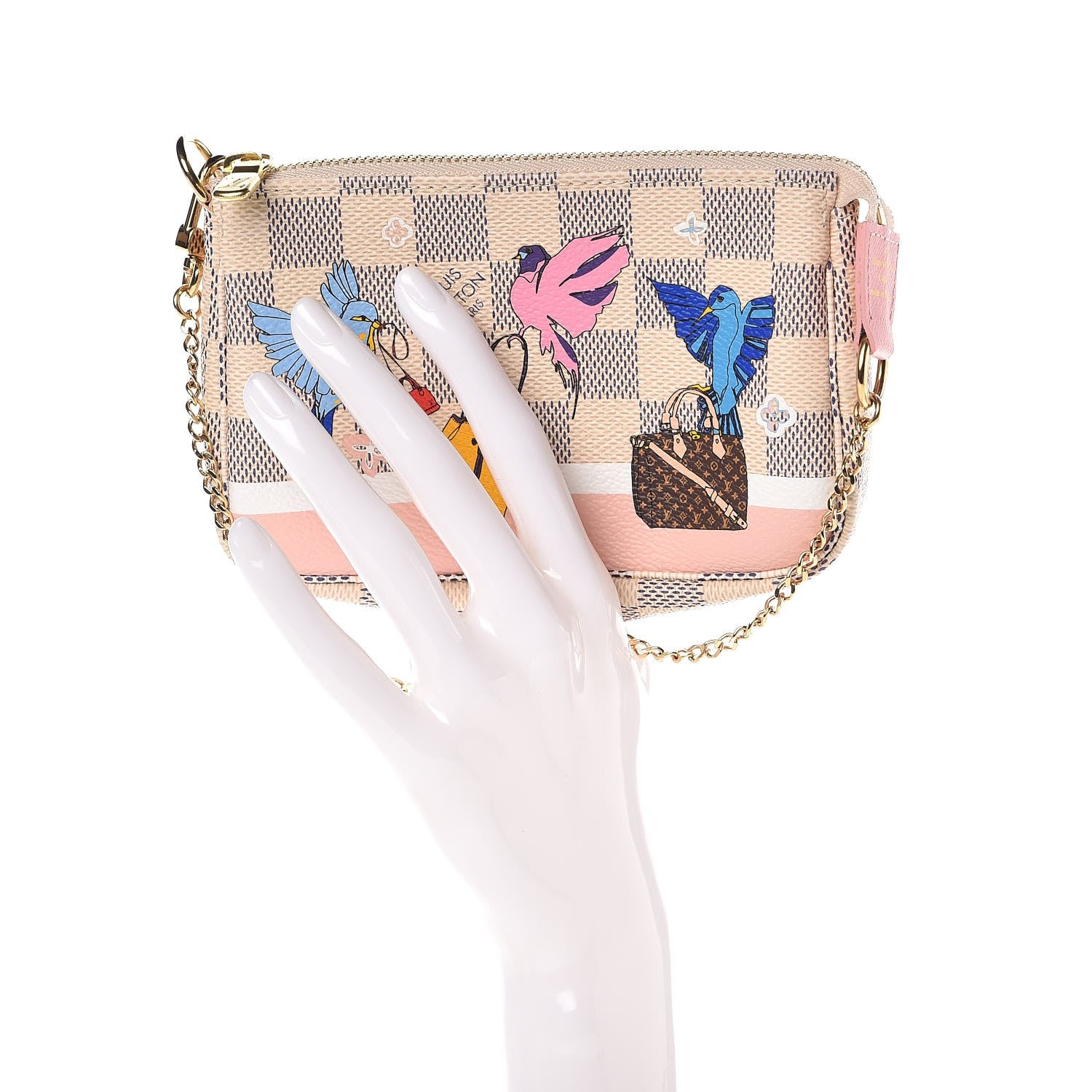 Louis Vuitton Damier Azur 2018 Christmas Animation Mini Pochette Accessories 2 of 8