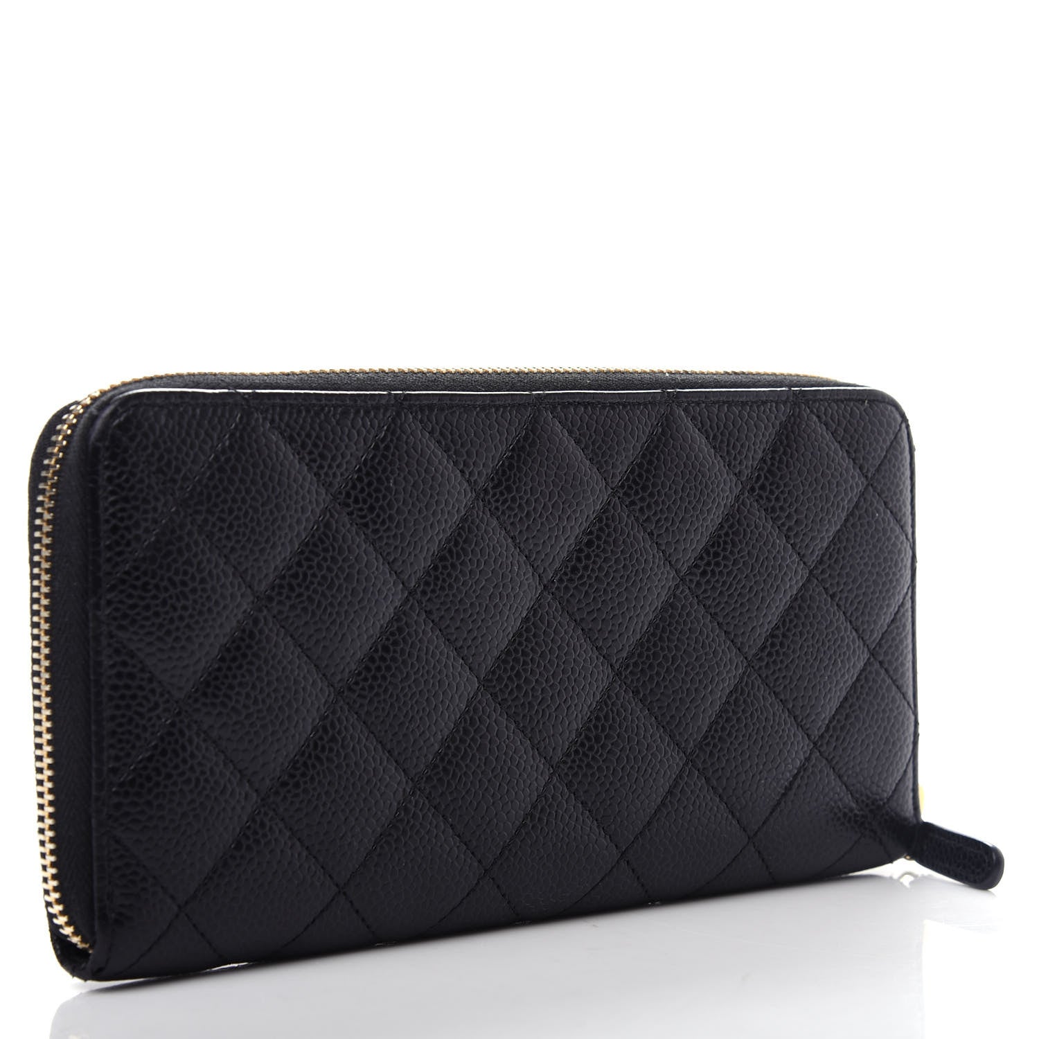 Chanel Caviar Quilted Large Gusset Zip Around Wallet Black 3 of 8