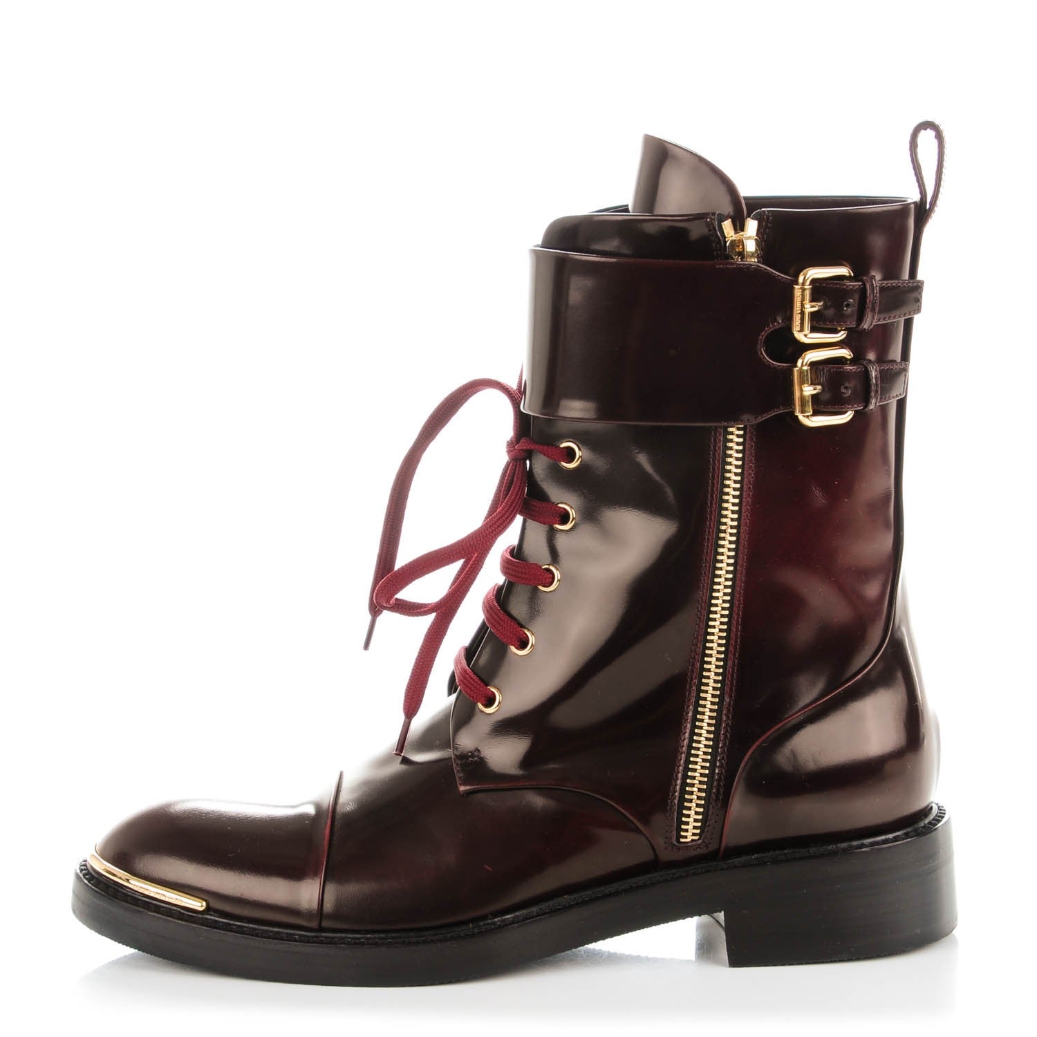 Louis Vuitton Calfskin Diplomacy Ranger Combat Boots 39 Red 1 of 7
