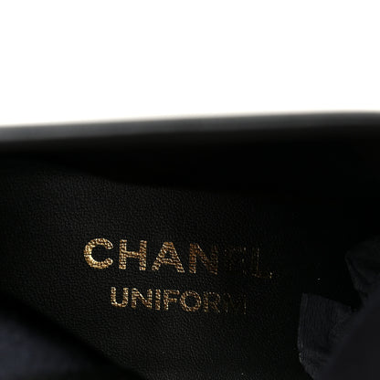 Chanel Stretch Lambskin Cap Toe CC Uniform Short Boots 38 Black 8 of 9