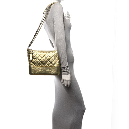 Chanel Metallic Aged Calfskin Quilted Medium Gabrielle Gold 2 of 10