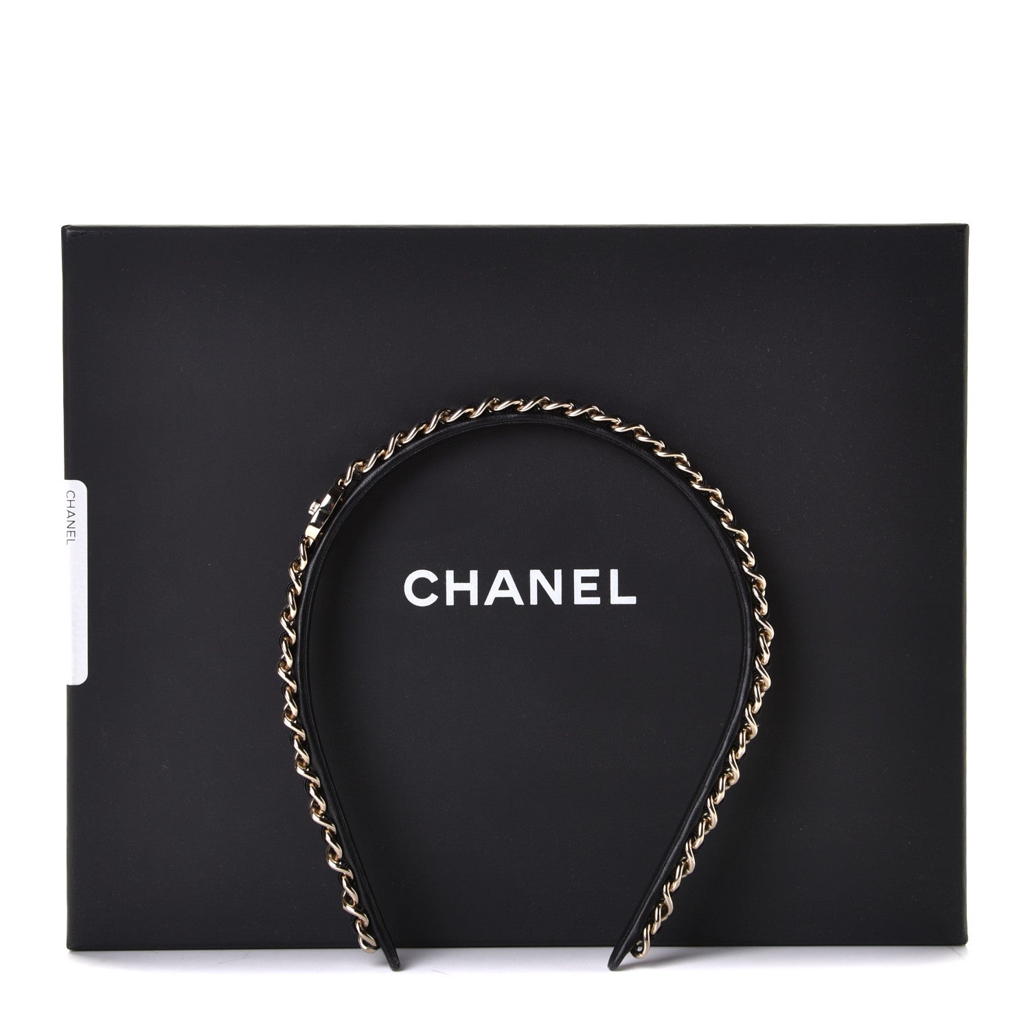 Chanel Metal Lambskin CC Turnlock Chain Headband Gold Black 3 of 3