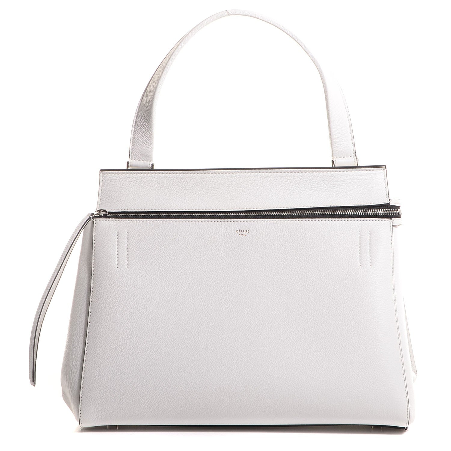 Celine Grained Calfskin Medium Edge Shoulder Bag White 1 of 7