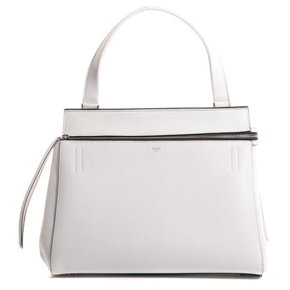 Celine Grained Calfskin Medium Edge Shoulder Bag White 1 of 7