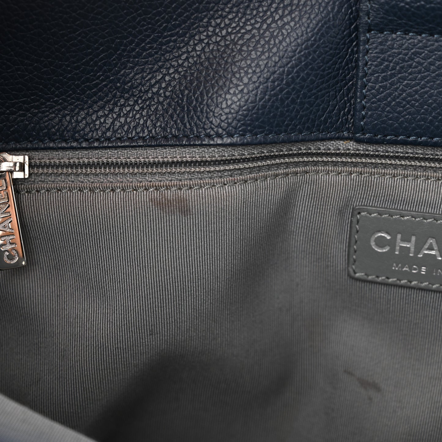 Calfskin Cerf Executive Shopper Tote Blue