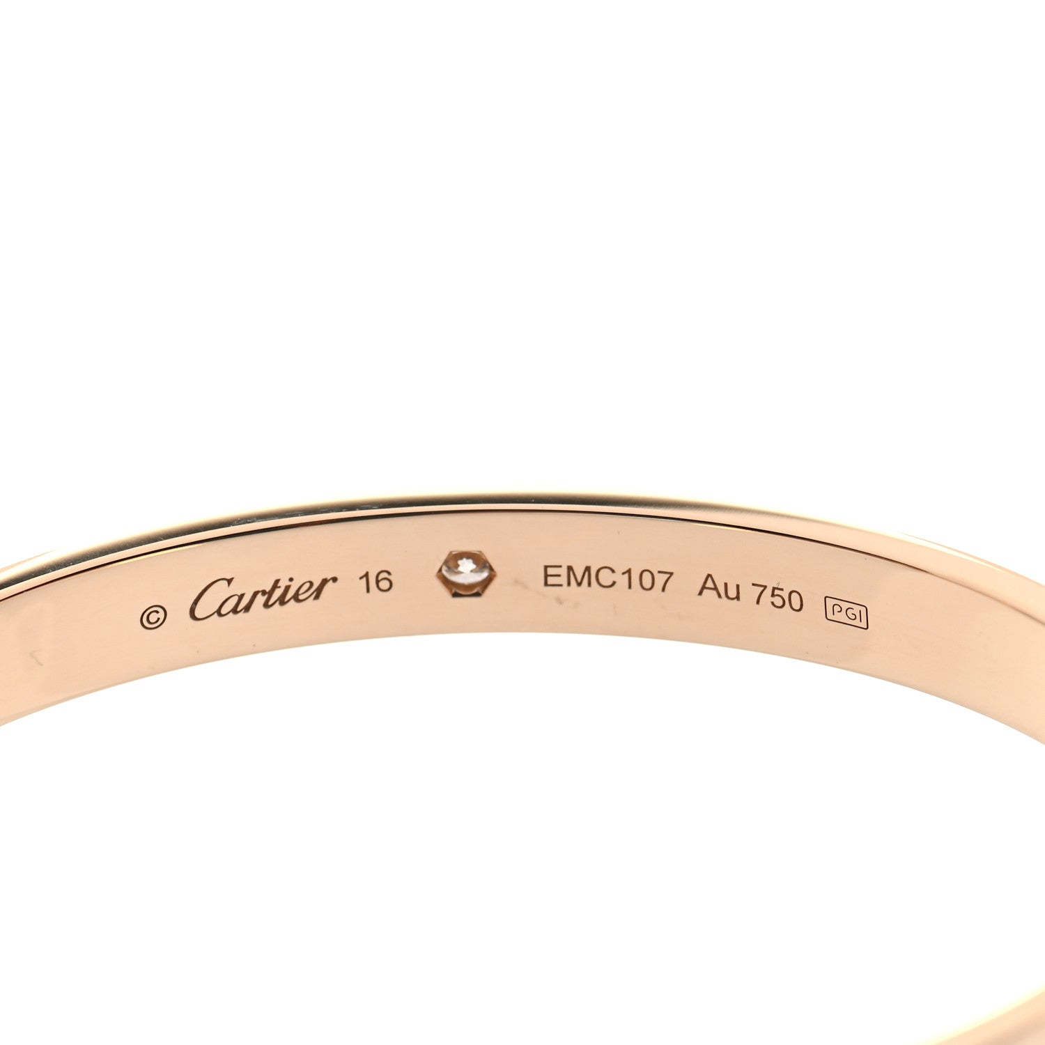Cartier 18K Yellow Gold 1 Diamond LOVE Cuff Bracelet 16 4 of 6