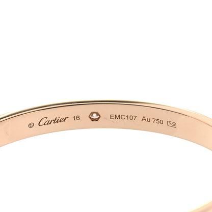 Cartier 18K Yellow Gold 1 Diamond LOVE Cuff Bracelet 16 4 of 6