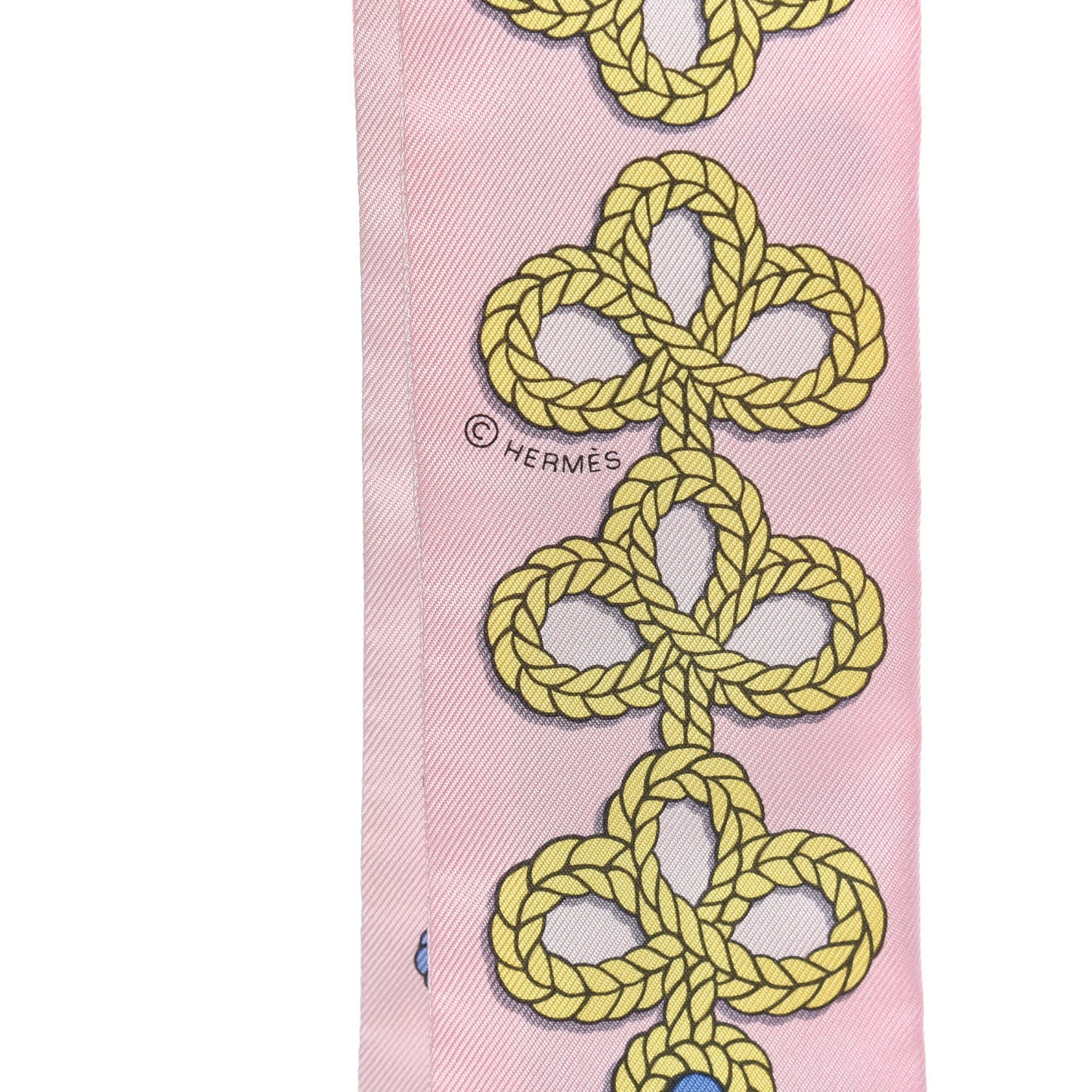 Silk Galons Et Brandebourg Twilly Rose Pale Bleu Jean