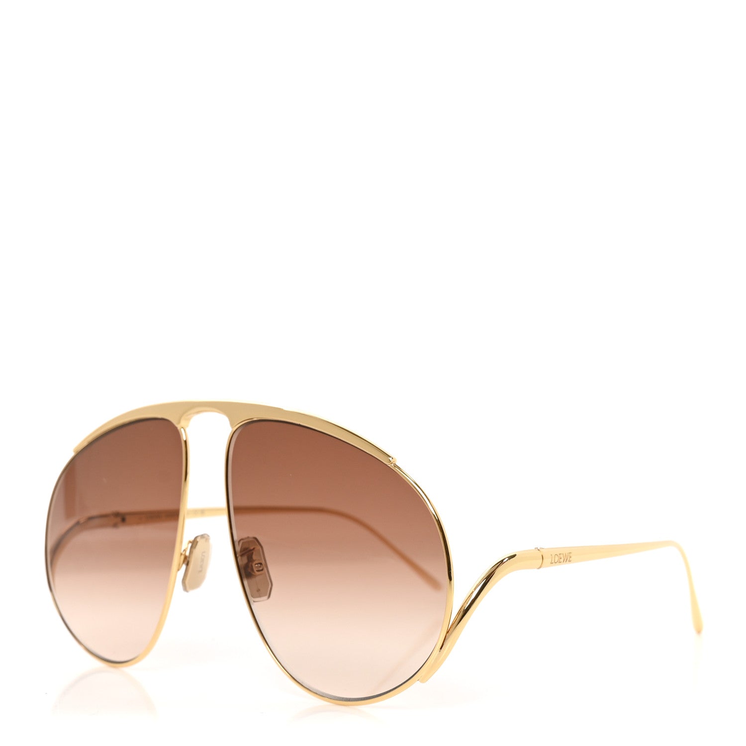 Loewe Metal Hillock Aviator Oversized Sunglasses LW40180U Gold 1 of 7