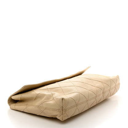 Chanel Caviar Diamond Stitch Oversized Flap Clutch Beige 4 of 8