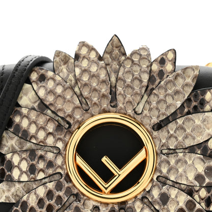 Fendi Vitello Snakeskin F is Fendi Flower Micro Kan I Shoulder Bag Black Multicolor 8 of 11