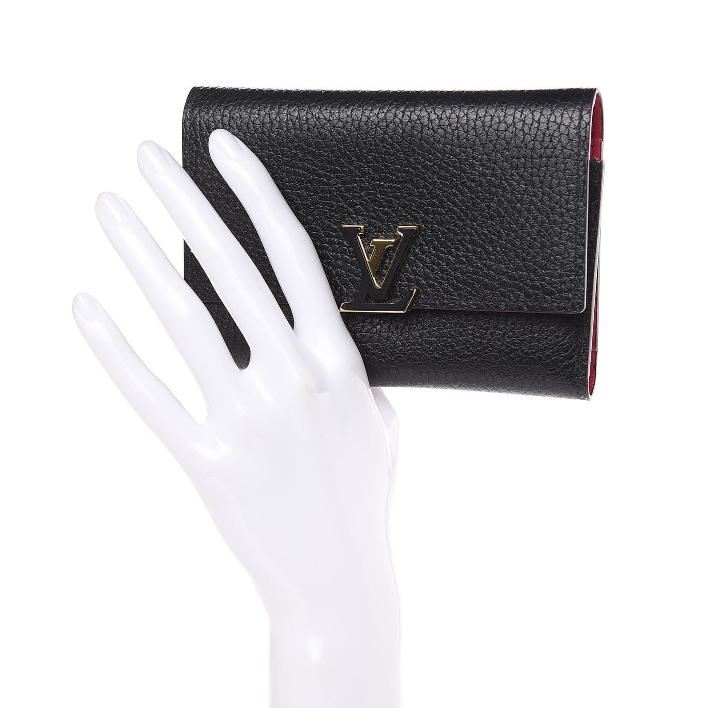 Taurillon Capucines Compact Wallet Black