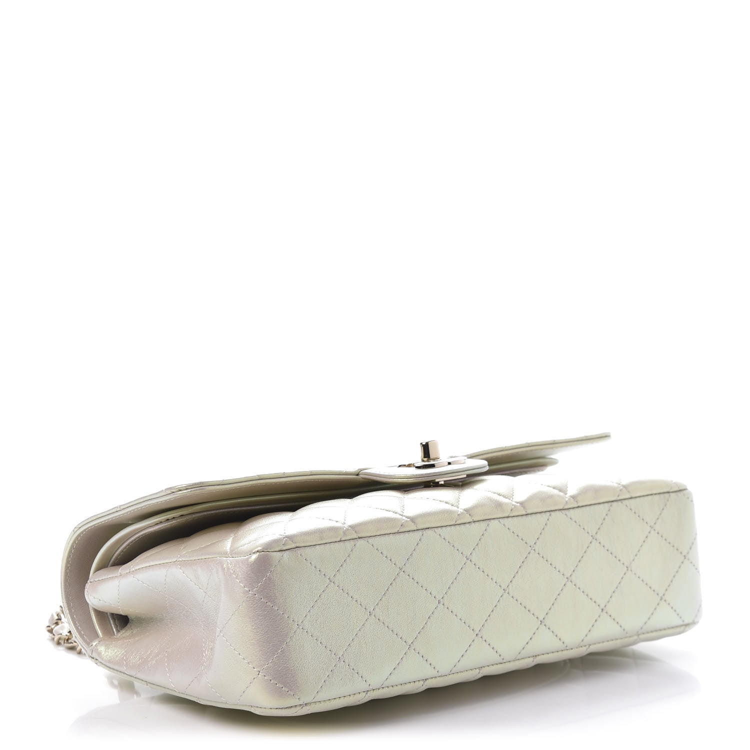 Chanel Iridescent Lambskin Quilted Medium Double Flap Ivory 4 of 10