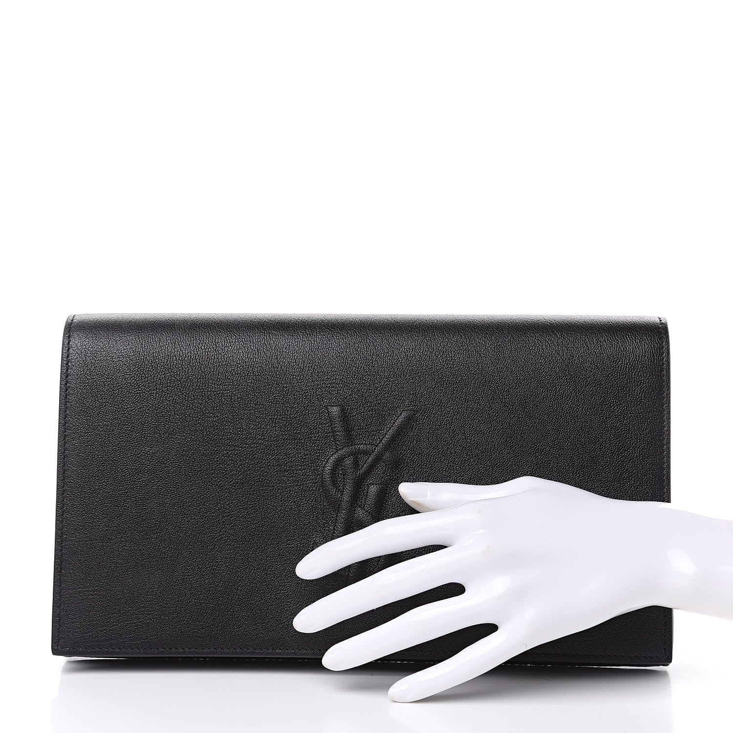 Saint Laurent Goatskin Large Belle De Jour Clutch Black 2 of 9