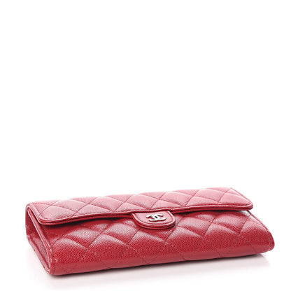 Chanel Caviar Quilted Large Gusset Flap Wallet Pink 4 of 9