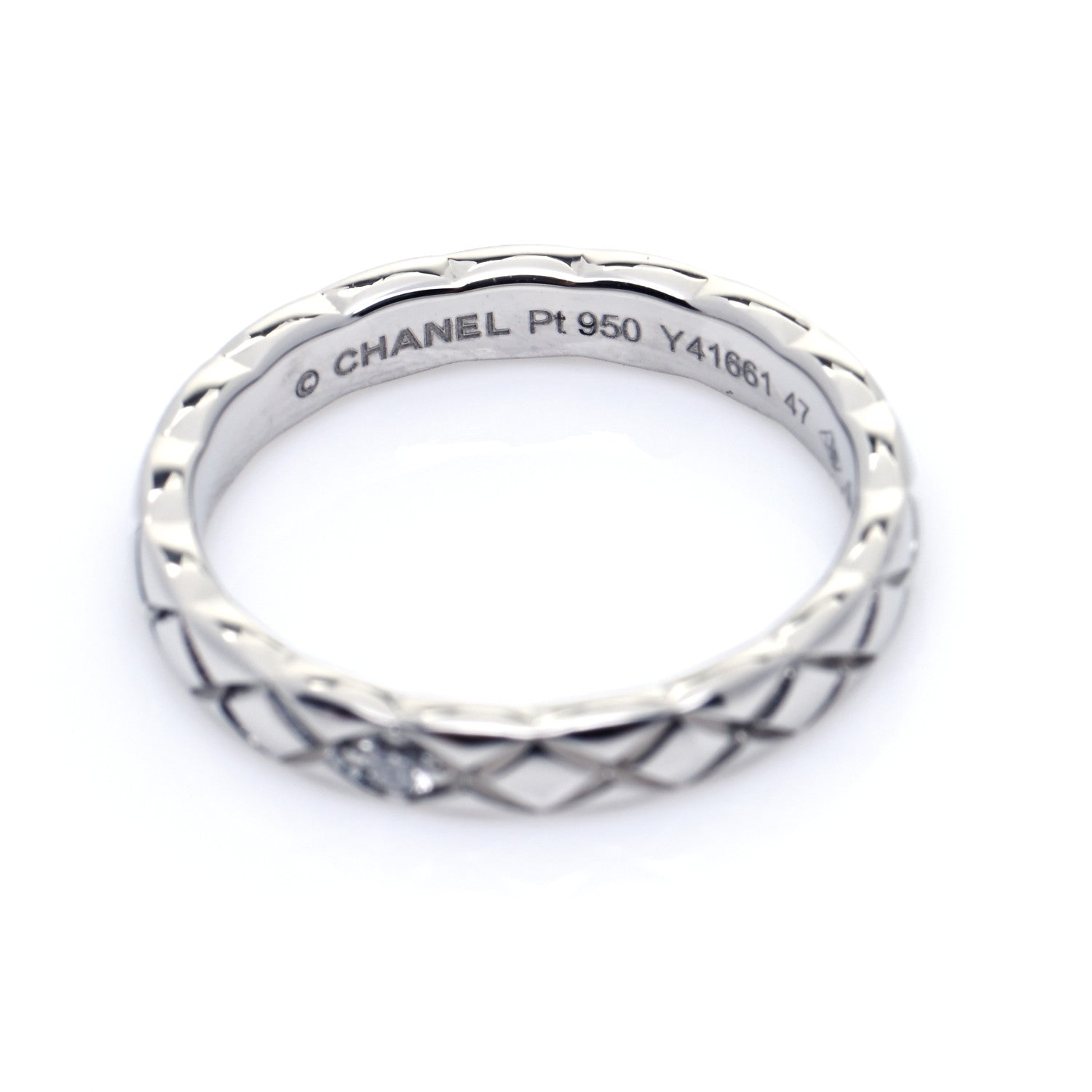 Chanel Platinum Diamond Mini Coco Crush Ring 47 4 5 of 6