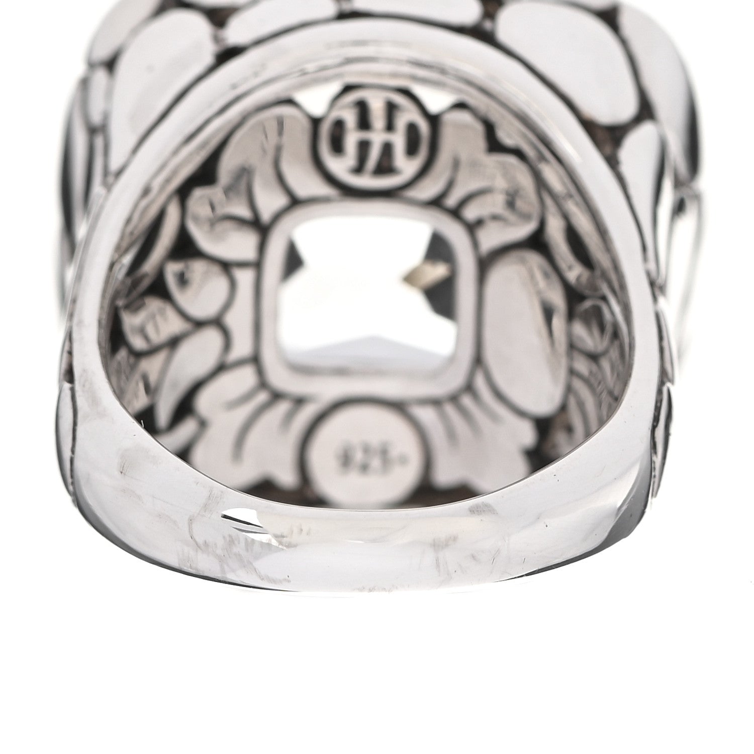 John Hardy Sterling Silver White Topaz Batu Kali Square Ring 54 7 5 of 5