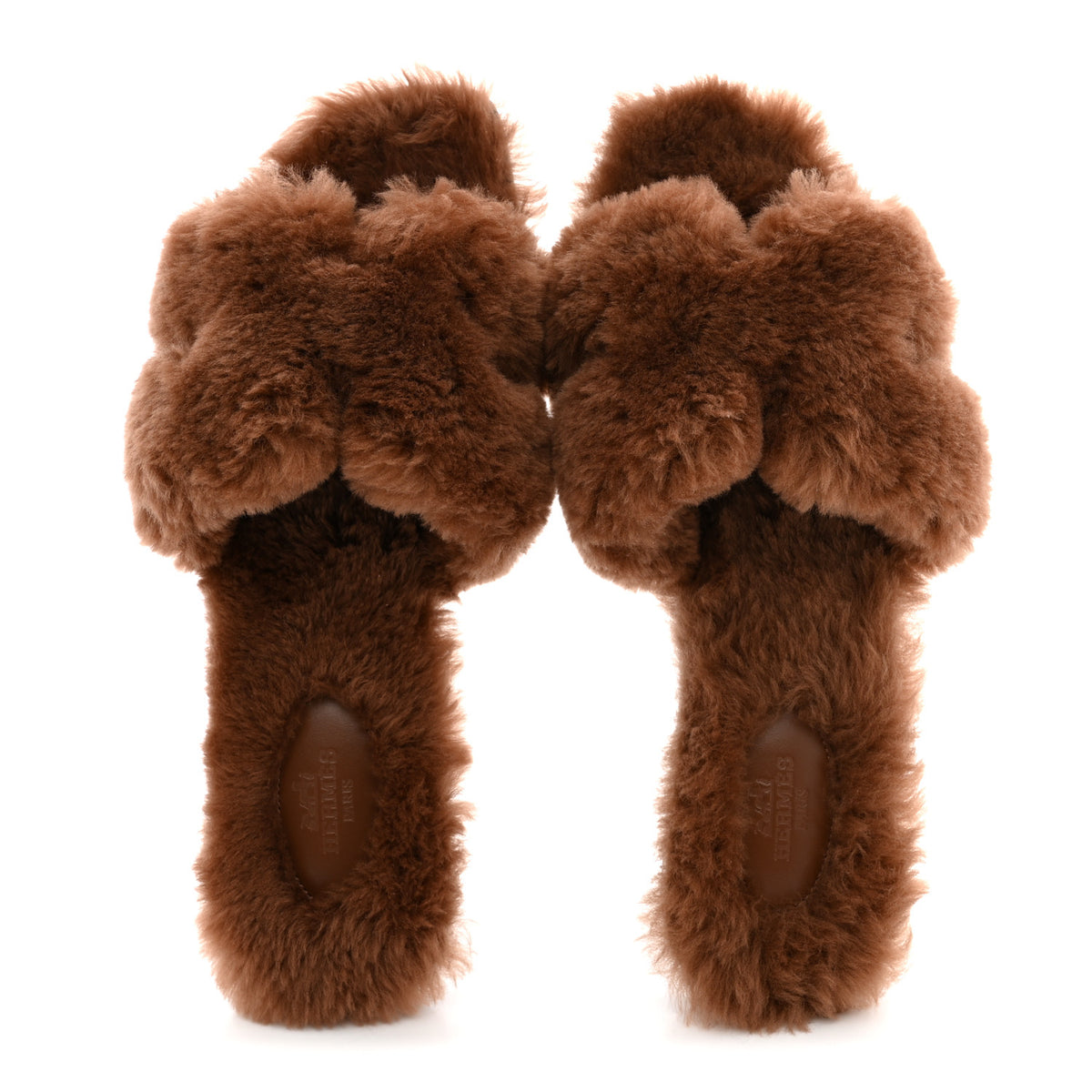 Hermes Woolskin Oran Sandals 41 Gold 2 of 8