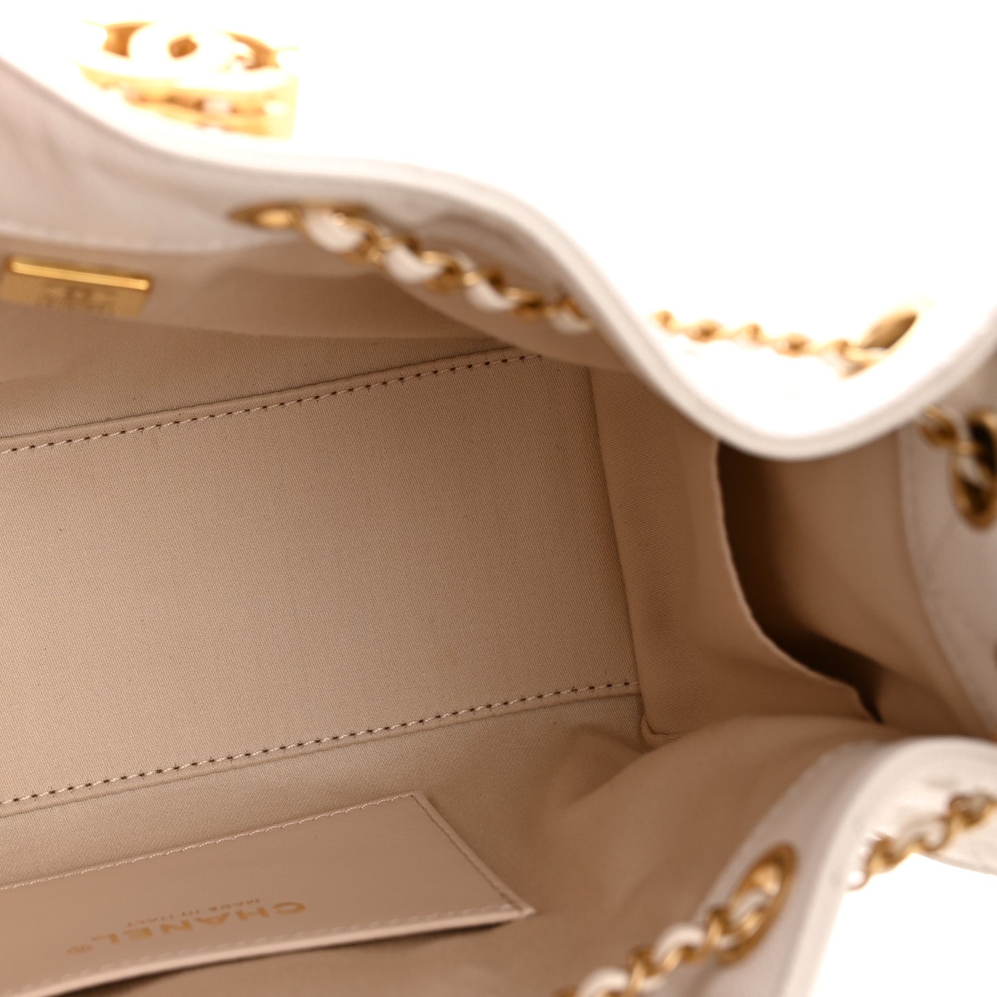 Caviar Quilted Mini Chanel 25 Handbag White